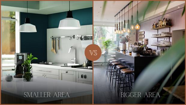 Smaller Area Vs. Bigger Area interior design